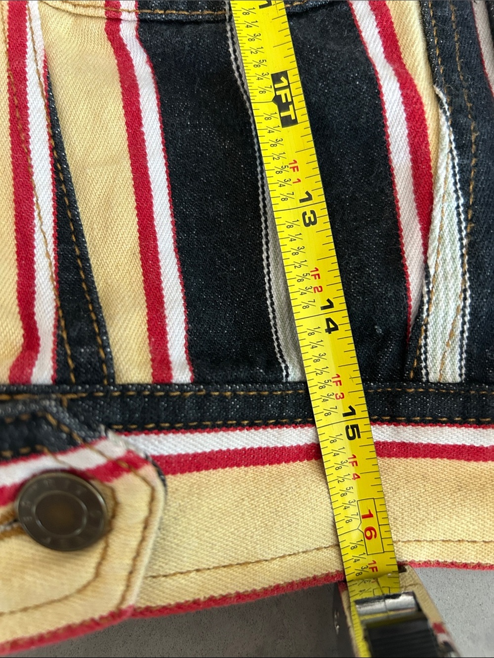 Esprit Striped Cotton Vest in Black, Cream & Red - Picture 6 of 7